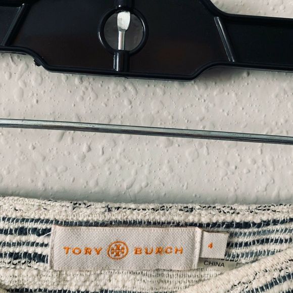 Tory Burch Nicole Cream Tweed Pleat Front Skirt - Picture 5 of 6